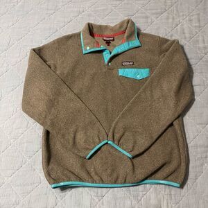 Patagonia Womens Size M Synchilla Snap T Fleece Pullover sweatshirt Grey